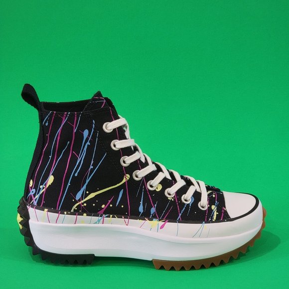 Converse Run Star Hike High 'Splatter Paint' Platform Sneakers 571872C NWT - Picture 2 of 6